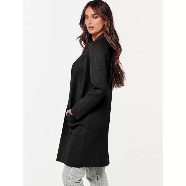 imageANRABESS Cardigan Sweater for Women Casual 2023 Fall Fashion Clothes Classy Long Sleeve Open Front Knit CoatiganBlack