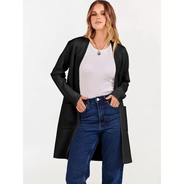 imageANRABESS Cardigan Sweater for Women Casual 2023 Fall Fashion Clothes Classy Long Sleeve Open Front Knit CoatiganBlack