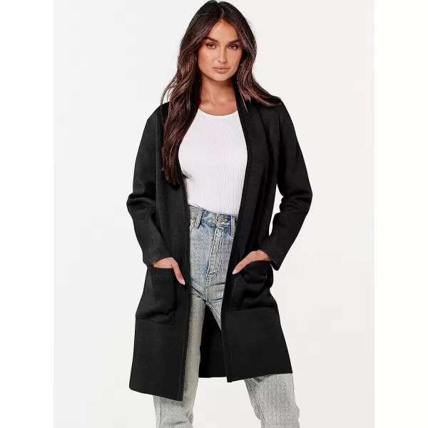 imageANRABESS Cardigan Sweater for Women Casual 2023 Fall Fashion Clothes Classy Long Sleeve Open Front Knit CoatiganBlack