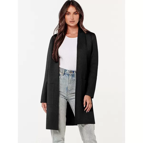 imageANRABESS Cardigan Sweater for Women Casual 2023 Fall Fashion Clothes Classy Long Sleeve Open Front Knit CoatiganBlack