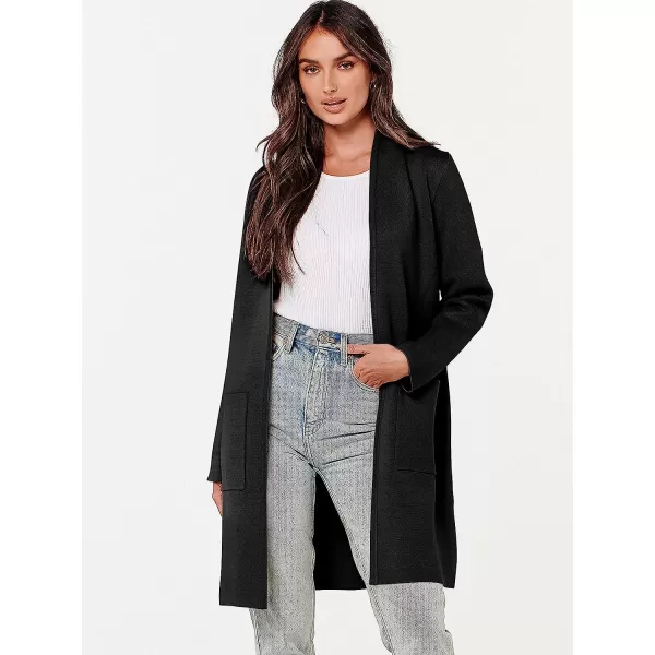 imageANRABESS Cardigan Sweater for Women Casual 2023 Fall Fashion Clothes Classy Long Sleeve Open Front Knit CoatiganBlack