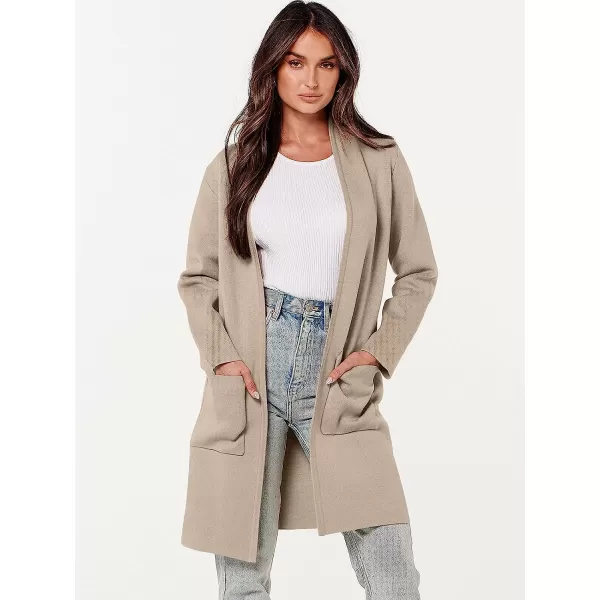 imageANRABESS Cardigan Sweater for Women Casual 2023 Fall Fashion Clothes Classy Long Sleeve Open Front Knit CoatiganGray