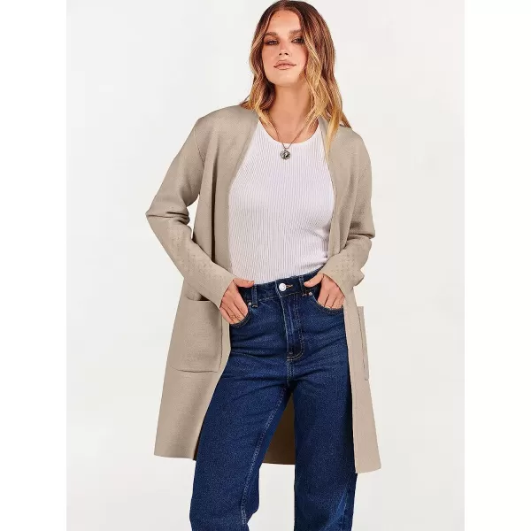 imageANRABESS Cardigan Sweater for Women Casual 2023 Fall Fashion Clothes Classy Long Sleeve Open Front Knit CoatiganGray