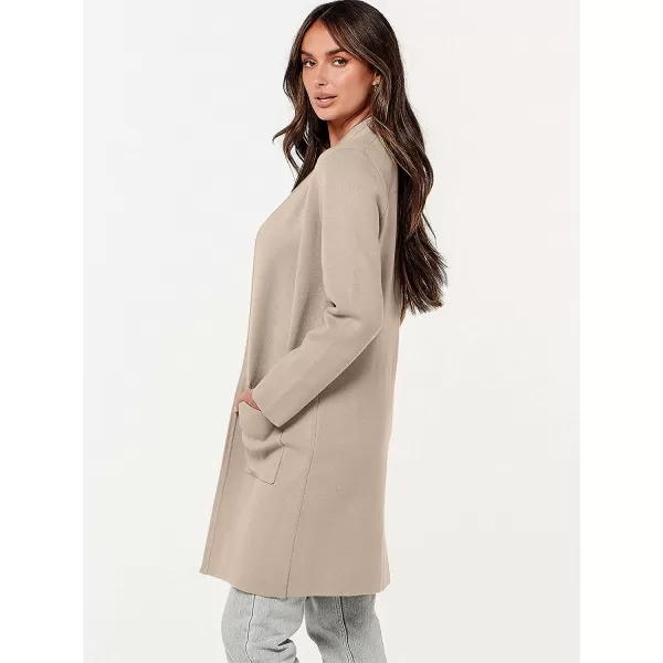 imageANRABESS Cardigan Sweater for Women Casual 2023 Fall Fashion Clothes Classy Long Sleeve Open Front Knit CoatiganGray