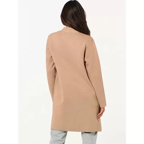 imageANRABESS Cardigan Sweater for Women Casual 2023 Fall Fashion Clothes Classy Long Sleeve Open Front Knit CoatiganLight Camel