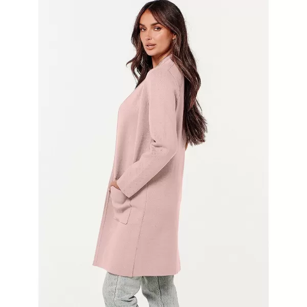 imageANRABESS Cardigan Sweater for Women Casual 2023 Fall Fashion Clothes Classy Long Sleeve Open Front Knit CoatiganPink