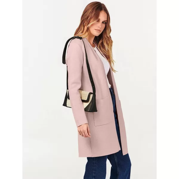imageANRABESS Cardigan Sweater for Women Casual 2023 Fall Fashion Clothes Classy Long Sleeve Open Front Knit CoatiganPink