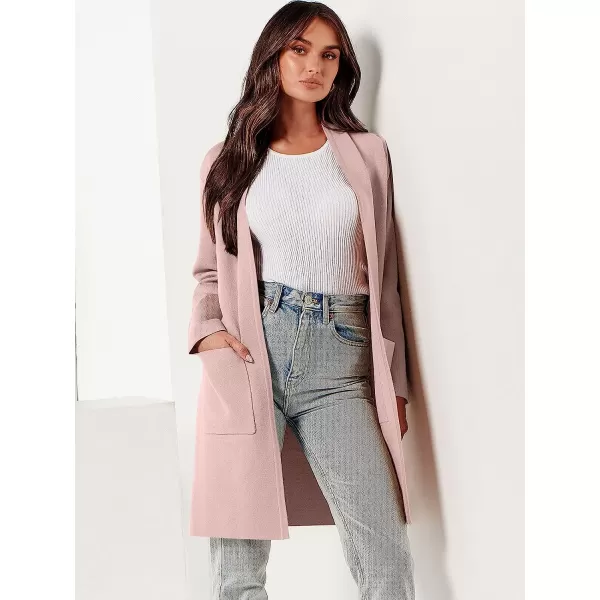 imageANRABESS Cardigan Sweater for Women Casual 2023 Fall Fashion Clothes Classy Long Sleeve Open Front Knit CoatiganPink