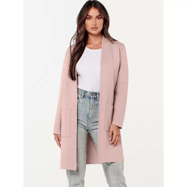 imageANRABESS Cardigan Sweater for Women Casual 2023 Fall Fashion Clothes Classy Long Sleeve Open Front Knit CoatiganPink