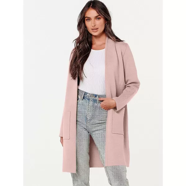 imageANRABESS Cardigan Sweater for Women Casual 2023 Fall Fashion Clothes Classy Long Sleeve Open Front Knit CoatiganPink