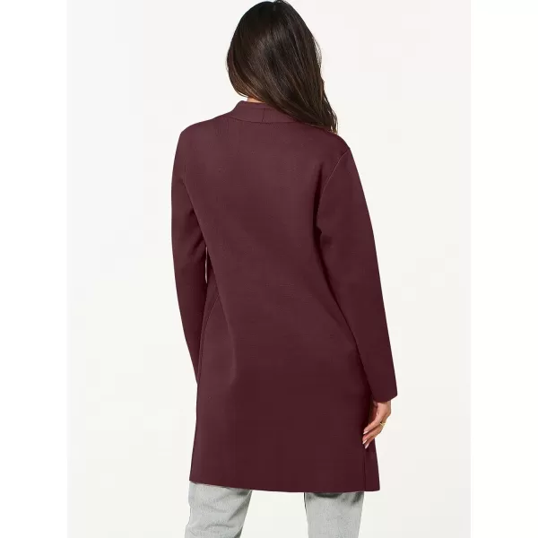 imageANRABESS Cardigan Sweater for Women Casual 2023 Fall Winter Fashion Coat Long Sleeve Open Front Knit Coatigan ClothesBurgundy