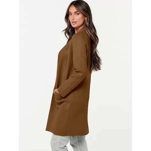 imageANRABESS Cardigan Sweater for Women Casual 2023 Fall Winter Fashion Coat Long Sleeve Open Front Knit Coatigan ClothesCaramel
