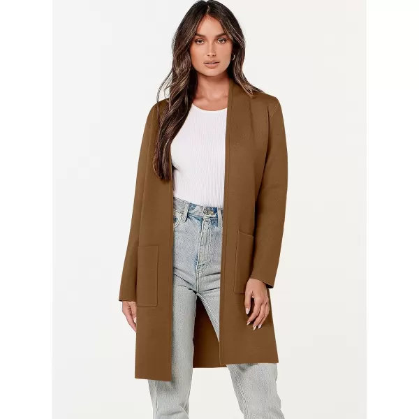 imageANRABESS Cardigan Sweater for Women Casual 2023 Fall Winter Fashion Coat Long Sleeve Open Front Knit Coatigan ClothesCaramel