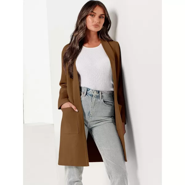 imageANRABESS Cardigan Sweater for Women Casual 2023 Fall Winter Fashion Coat Long Sleeve Open Front Knit Coatigan ClothesCaramel