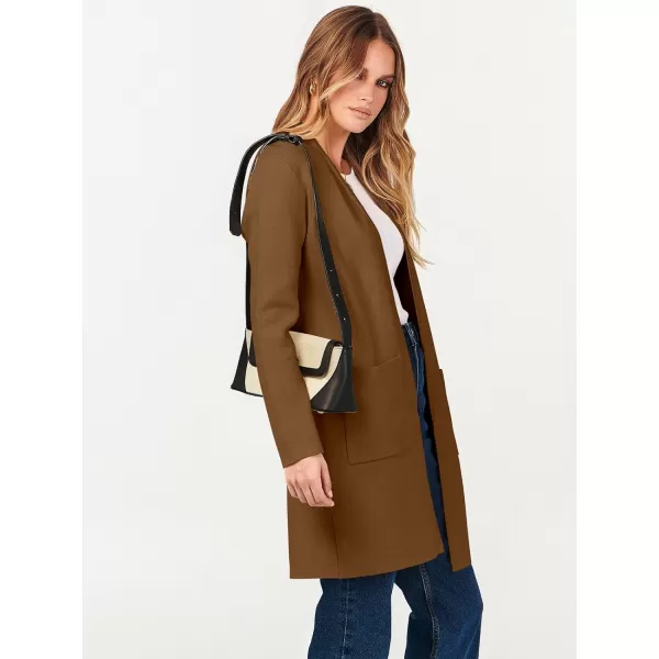 imageANRABESS Cardigan Sweater for Women Casual 2023 Fall Winter Fashion Coat Long Sleeve Open Front Knit Coatigan ClothesCaramel