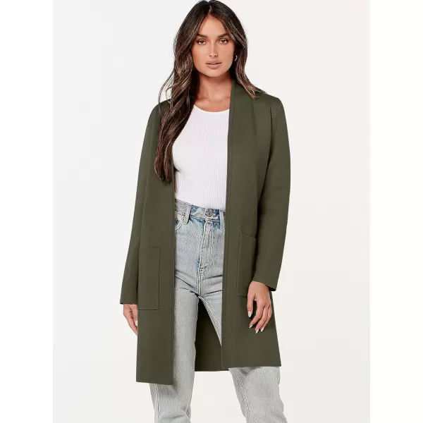 imageANRABESS Cardigan Sweater for Women Casual 2023 Fall Winter Fashion Coat Long Sleeve Open Front Knit Coatigan ClothesDark Green