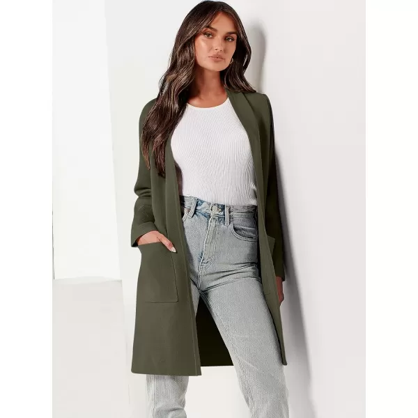 imageANRABESS Cardigan Sweater for Women Casual 2023 Fall Winter Fashion Coat Long Sleeve Open Front Knit Coatigan ClothesDark Green