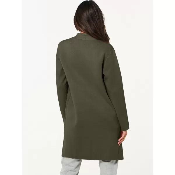 imageANRABESS Cardigan Sweater for Women Casual 2023 Fall Winter Fashion Coat Long Sleeve Open Front Knit Coatigan ClothesDark Green