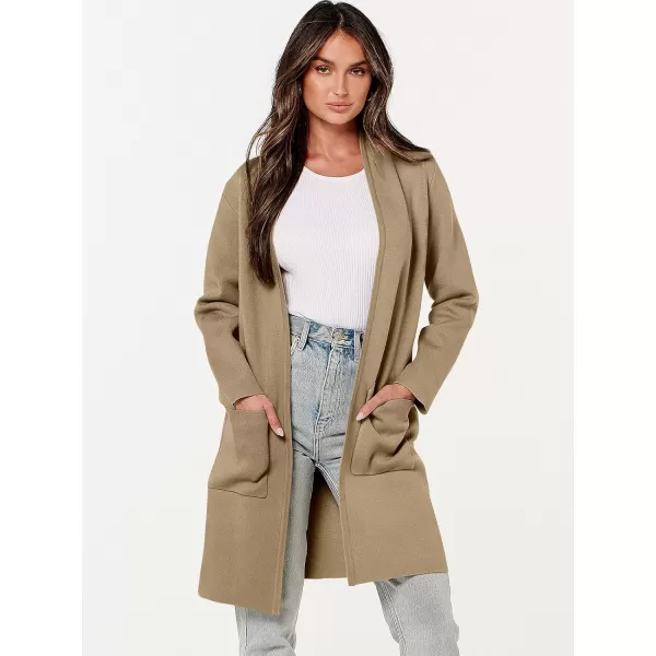imageANRABESS Cardigan Sweater for Women Casual 2023 Fall Winter Fashion Coat Long Sleeve Open Front Knit Coatigan ClothesKhaki