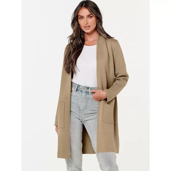 imageANRABESS Cardigan Sweater for Women Casual 2023 Fall Winter Fashion Coat Long Sleeve Open Front Knit Coatigan ClothesKhaki
