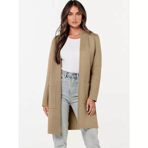 imageANRABESS Cardigan Sweater for Women Casual 2023 Fall Winter Fashion Coat Long Sleeve Open Front Knit Coatigan ClothesKhaki