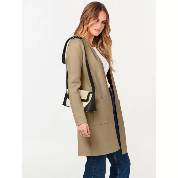 imageANRABESS Cardigan Sweater for Women Casual 2023 Fall Winter Fashion Coat Long Sleeve Open Front Knit Coatigan ClothesKhaki