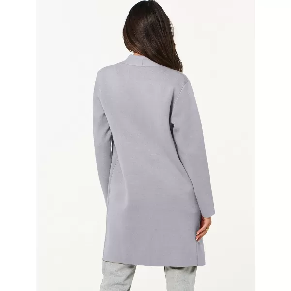 imageANRABESS Cardigan Sweater for Women Casual 2023 Fall Winter Fashion Coat Long Sleeve Open Front Knit Coatigan ClothesLight Grey