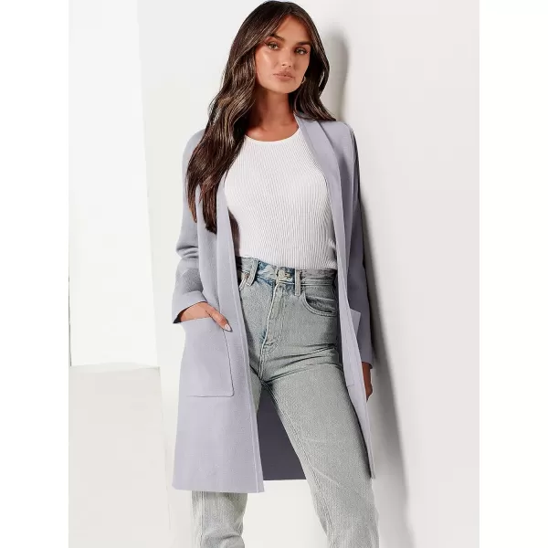 imageANRABESS Cardigan Sweater for Women Casual 2023 Fall Winter Fashion Coat Long Sleeve Open Front Knit Coatigan ClothesLight Grey