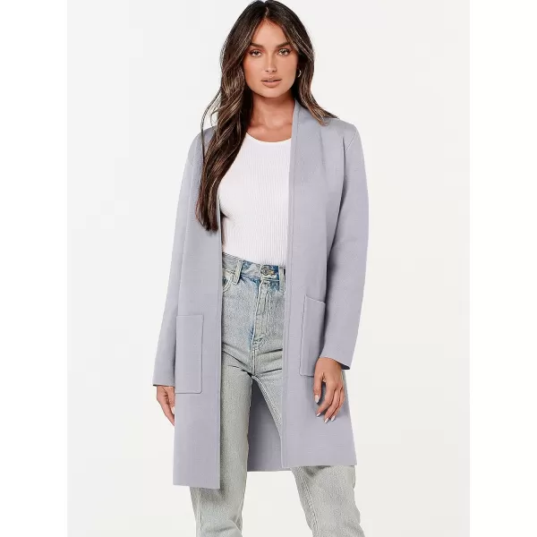 imageANRABESS Cardigan Sweater for Women Casual 2023 Fall Winter Fashion Coat Long Sleeve Open Front Knit Coatigan ClothesLight Grey