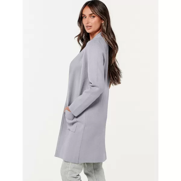 imageANRABESS Cardigan Sweater for Women Casual 2023 Fall Winter Fashion Coat Long Sleeve Open Front Knit Coatigan ClothesLight Grey