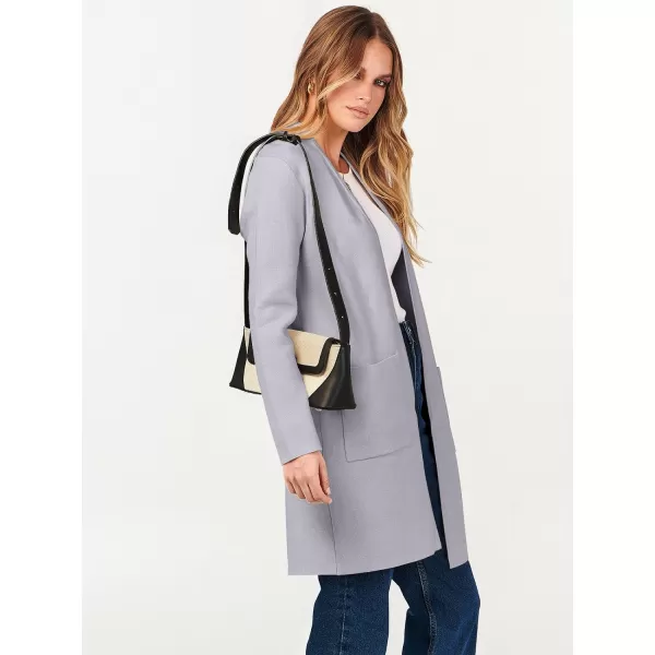 imageANRABESS Cardigan Sweater for Women Casual 2023 Fall Winter Fashion Coat Long Sleeve Open Front Knit Coatigan ClothesLight Grey