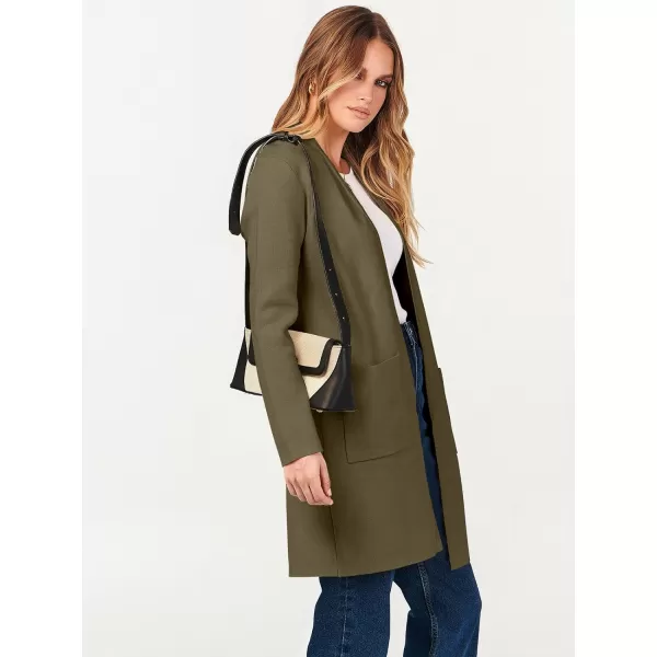 imageANRABESS Cardigan Sweater for Women Casual 2023 Fall Winter Fashion Coat Long Sleeve Open Front Knit Coatigan ClothesOlive