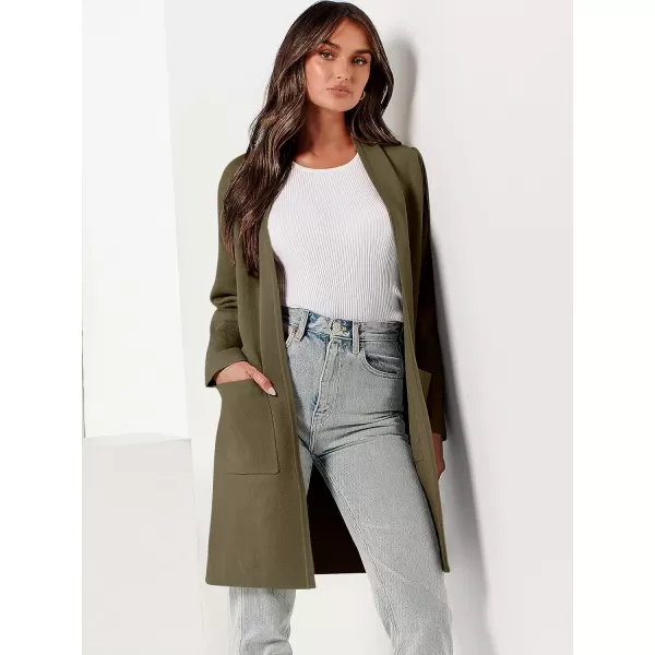imageANRABESS Cardigan Sweater for Women Casual 2023 Fall Winter Fashion Coat Long Sleeve Open Front Knit Coatigan ClothesOlive