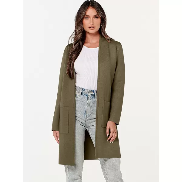 imageANRABESS Cardigan Sweater for Women Casual 2023 Fall Winter Fashion Coat Long Sleeve Open Front Knit Coatigan ClothesOlive