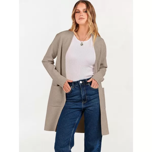 imageANRABESS Cardigan Sweater for Women Casual 2023 Fall Winter Fashion Coat Long Sleeve Open Front Knit Coatigan ClothesRed Khaki