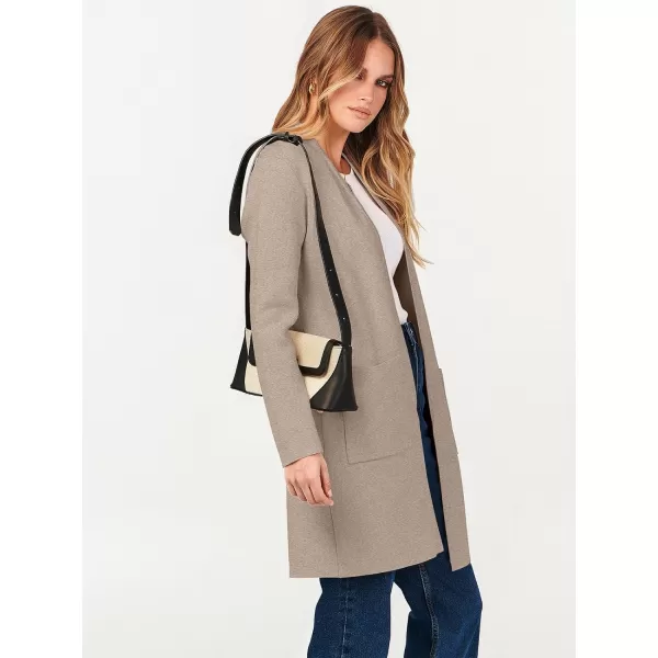 imageANRABESS Cardigan Sweater for Women Casual 2023 Fall Winter Fashion Coat Long Sleeve Open Front Knit Coatigan ClothesRed Khaki