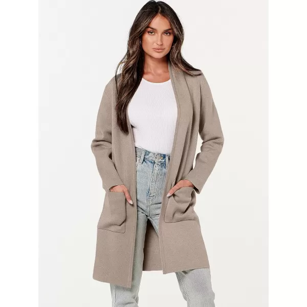 imageANRABESS Cardigan Sweater for Women Casual 2023 Fall Winter Fashion Coat Long Sleeve Open Front Knit Coatigan ClothesRed Khaki