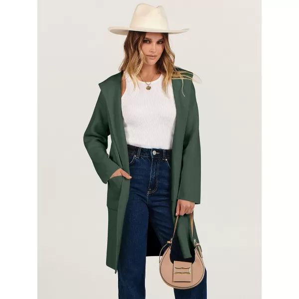 imageANRABESS Cardigan for Women Open Front Oversized Hoodie Sweater Coat Casual Pockets Knit Coatigan Jacket 2023 TrendyArmy Green