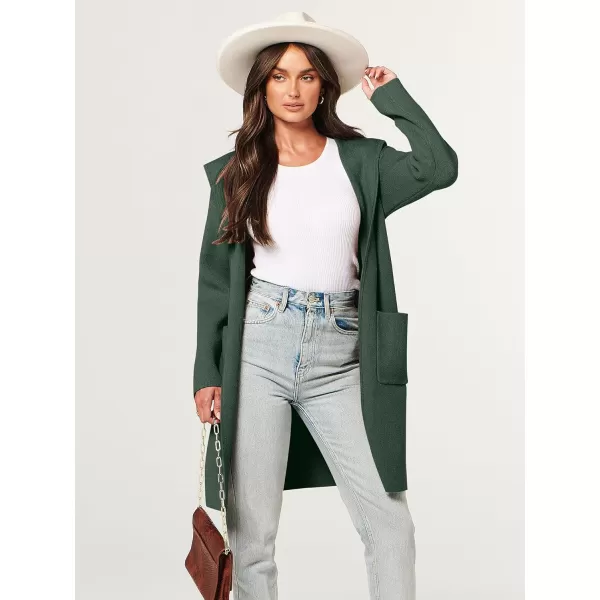 imageANRABESS Cardigan for Women Open Front Oversized Hoodie Sweater Coat Casual Pockets Knit Coatigan Jacket 2023 TrendyArmy Green
