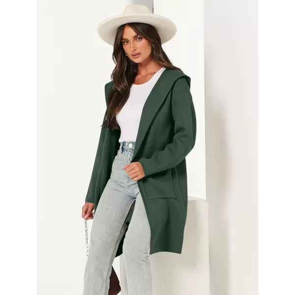imageANRABESS Cardigan for Women Open Front Oversized Hoodie Sweater Coat Casual Pockets Knit Coatigan Jacket 2023 TrendyArmy Green