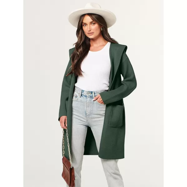 imageANRABESS Cardigan for Women Open Front Oversized Hoodie Sweater Coat Casual Pockets Knit Coatigan Jacket 2023 TrendyArmy Green