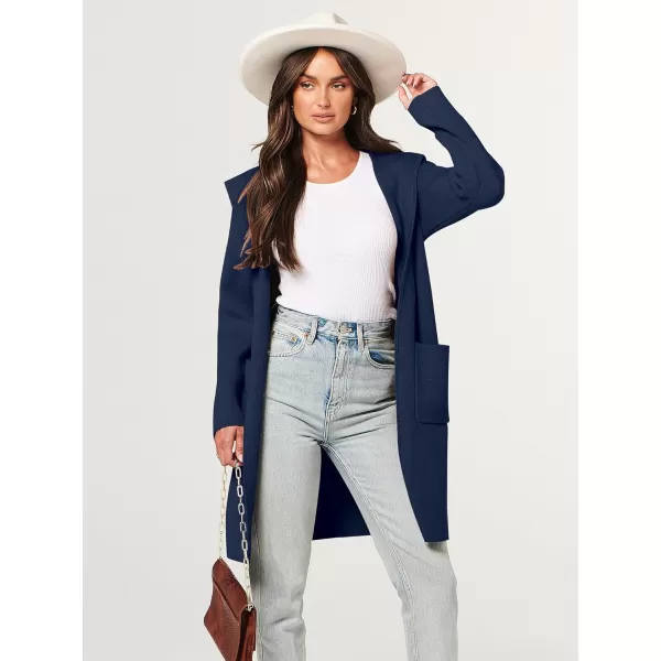 imageANRABESS Cardigan for Women Open Front Oversized Hoodie Sweater Coat Casual Pockets Knit Coatigan Jacket 2023 TrendyDeep Blue