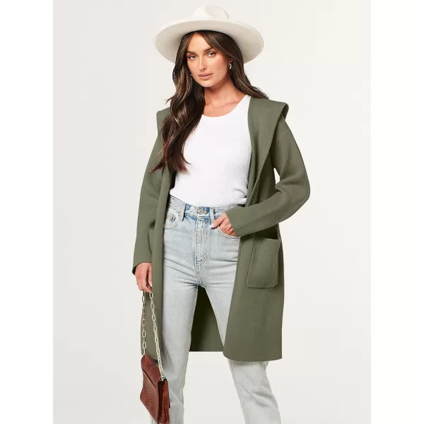 imageANRABESS Cardigan for Women Open Front Oversized Hoodie Sweater Coat Casual Pockets Knit Coatigan Jacket 2023 TrendyLight Green