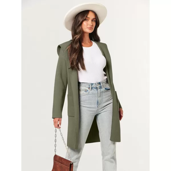 imageANRABESS Cardigan for Women Open Front Oversized Hoodie Sweater Coat Casual Pockets Knit Coatigan Jacket 2023 TrendyLight Green