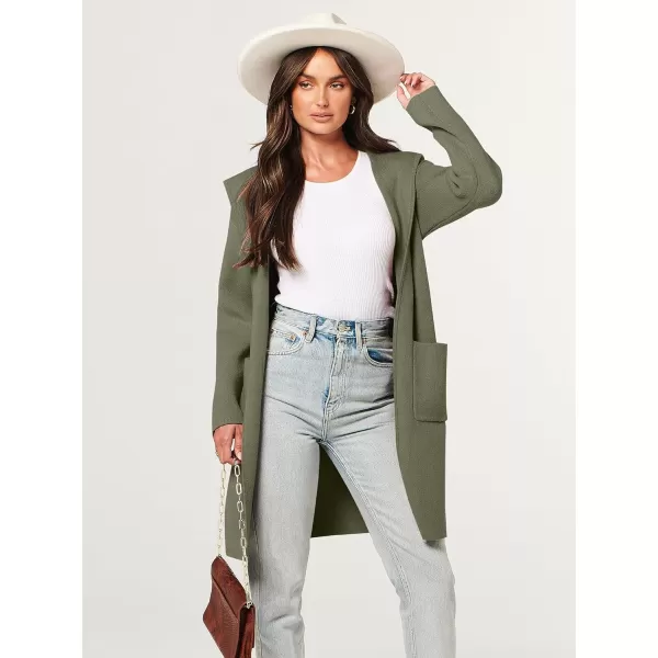 imageANRABESS Cardigan for Women Open Front Oversized Hoodie Sweater Coat Casual Pockets Knit Coatigan Jacket 2023 TrendyLight Green
