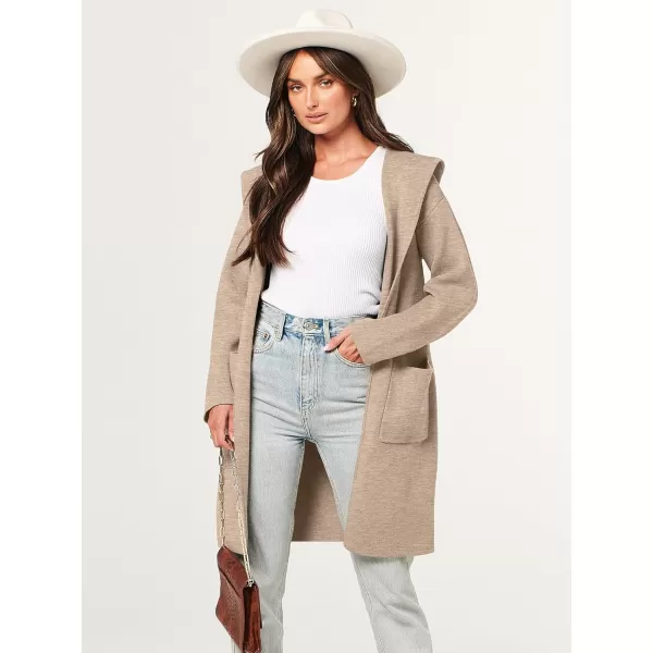 imageANRABESS Cardigan for Women Open Front Oversized Hoodie Sweater Coat Casual Pockets Knit Coatigan Jacket 2023 TrendyLight Khaki