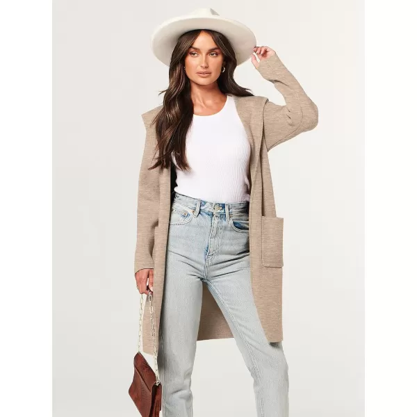 imageANRABESS Cardigan for Women Open Front Oversized Hoodie Sweater Coat Casual Pockets Knit Coatigan Jacket 2023 TrendyLight Khaki
