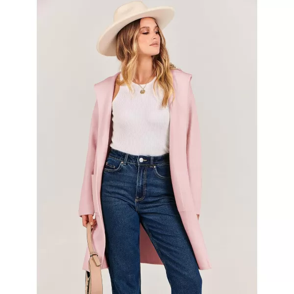 imageANRABESS Cardigan for Women Open Front Oversized Hoodie Sweater Coat Casual Pockets Knit Coatigan Jacket 2023 TrendyPink