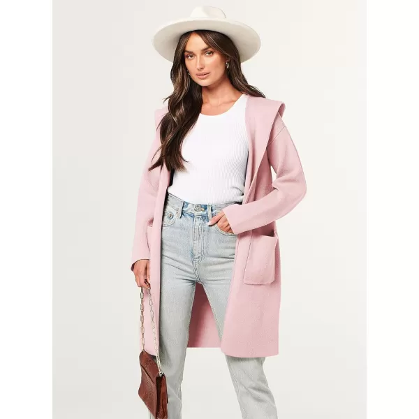 imageANRABESS Cardigan for Women Open Front Oversized Hoodie Sweater Coat Casual Pockets Knit Coatigan Jacket 2023 TrendyPink