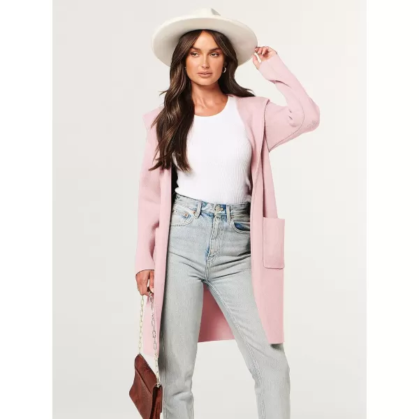 imageANRABESS Cardigan for Women Open Front Oversized Hoodie Sweater Coat Casual Pockets Knit Coatigan Jacket 2023 TrendyPink